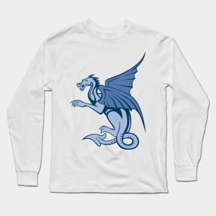 Blue dragon with wings graphic Long Sleeve T-Shirt